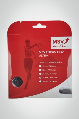 Струны для теннисной ракетки MSV Focus-Hex Ultra 125 / 16l - 12 метров (черные)