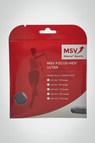 Струны для теннисной ракетки MSV Focus-Hex Ultra 130 / 16 - 12 метров (черные)