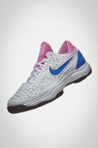 Мужские теннисные кроссовки Nike Air Zoom Cage 3 HC (белые / синие)