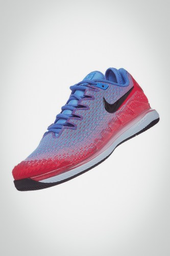 Женские теннисные кроссовки Nike Air Zoom Vapor X Knit (голубые / малиновые / черные)