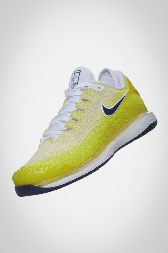 Женские теннисные кроссовки Nike Air Zoom Vapor X Knit (желтые / белые / синие)