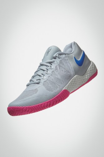 Женские теннисные кроссовки Nike Flare 2 HC (серые / синие / розовые)