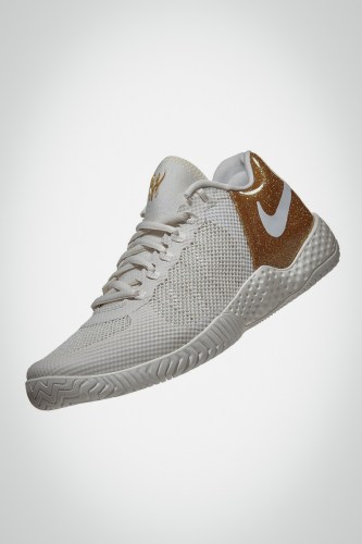Женские теннисные кроссовки Nike Flare 2 HC (белые / золотистые)