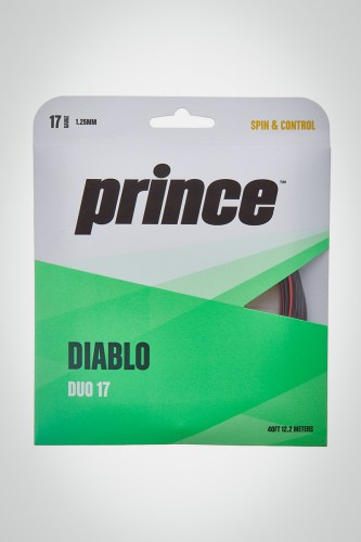 Струны для теннисной ракетки Prince Diablo Duo 125 / 17 - 12 метров (черные / красные)