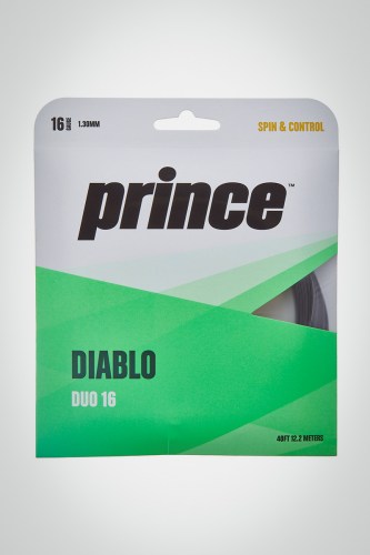Струны для теннисной ракетки Prince Diablo Duo 130 / 16 - 12 метров (черные / серебристые)