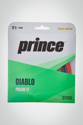 Струны для теннисной ракетки Prince Diablo Prism 125 / 17 - 12 метров (зеленые / синие / желтые / красные)