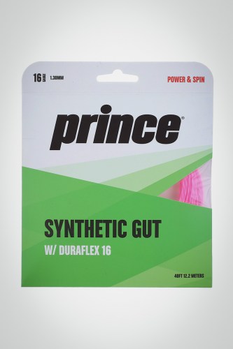 Струны для теннисной ракетки Prince Synthetic Gut Duraflex 130 / 16 - 12 метров (розовые)