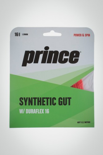 Струны для теннисной ракетки Prince Synthetic Gut Duraflex 130 / 16 - 12 метров (красные)