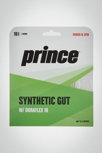 Струны для теннисной ракетки Prince Synthetic Gut Duraflex 130 / 16 - 12 метров (белые)