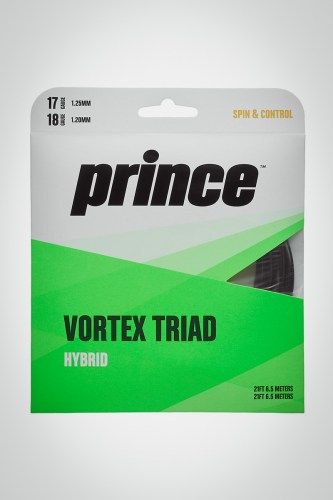 Струны для теннисной ракетки Prince Vortex Triad Hybrid 125 / 17 + 120 / 18 - 12 метров (черные)