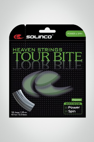 Струны для теннисной ракетки Solinco Tour Bite 125 / 16l - 12 метров (серые)