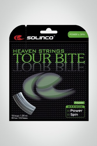 Струны для теннисной ракетки Solinco Tour Bite 130 / 16 - 12 метров (серые)