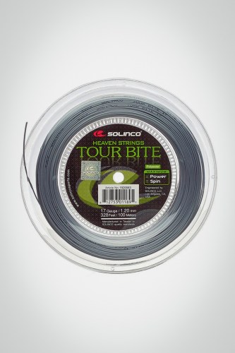 Струны для теннисной ракетки Solinco Tour Bite Mini 120 / 17 - 100 метров (серые)