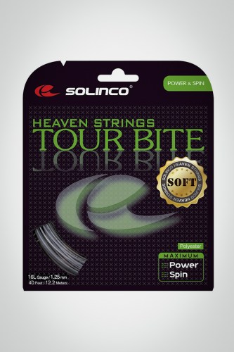 Струны для теннисной ракетки Solinco Tour Bite Soft 125 / 16l - 12 метров (серые)