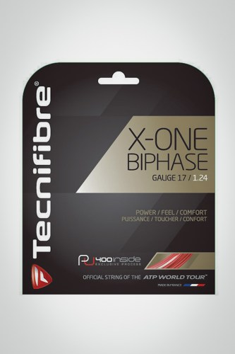 Струны для теннисной ракетки Tecnifibre X-One Biphase 124 / 17 - 12 метров (красные)