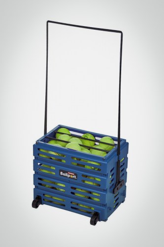 Купить корзину для теннисных мячей с колесами Tourna Ballport X80 (синяя)