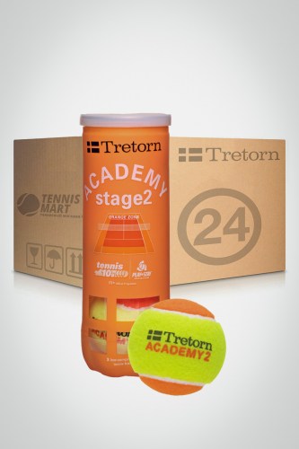 Коробка детских мячей для большого тенниса Tretorn Academy Orange (24 банки)