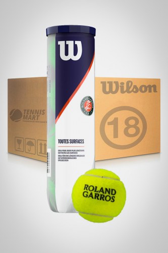 Коробка мячей для большого тенниса Wilson Roland Garros All Court (18 банок)