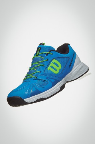 Детские теннисные кроссовки Wilson Rush Pro QL (синие / зеленые)