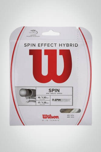 Струны для теннисной ракетки Wilson Spin Effect Hybrid 130 / 16 + 125 / 17 - 12 метров (белые / естественные)