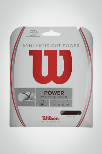 Струны для теннисной ракетки Wilson Synthetic Gut Power 125 / 17 - 12 метров (черные)