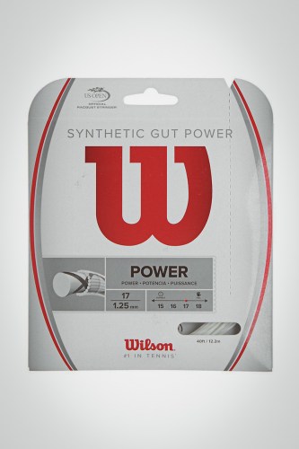 Струны для теннисной ракетки Wilson Synthetic Gut Power 125 / 17 - 12 метров (белые)