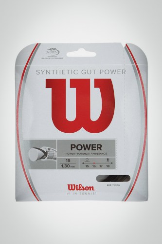 Струны для теннисной ракетки Wilson Synthetic Gut Power 130 / 16 - 12 метров (черные)