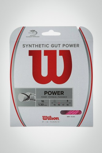 Струны для теннисной ракетки Wilson Synthetic Gut Power 130 / 16 - 12 метров (розовые)