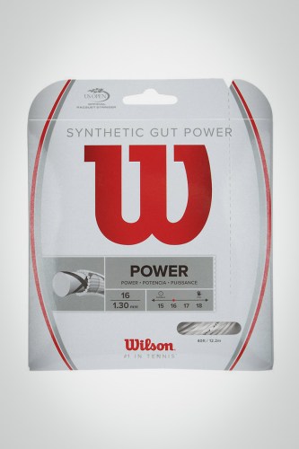 Струны для теннисной ракетки Wilson Synthetic Gut Power 130 / 16 - 12 метров (белые)