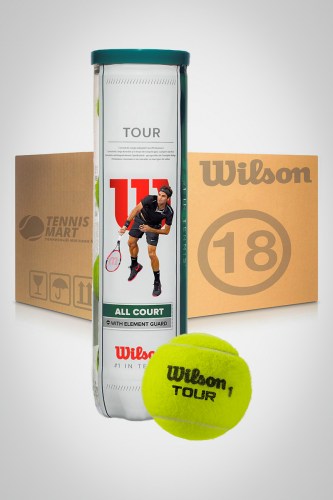 Коробка мячей для большого тенниса Wilson Tour All Court (18 банок)