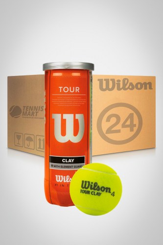 Коробка мячей для большого тенниса Wilson Tour Clay (24 банки)