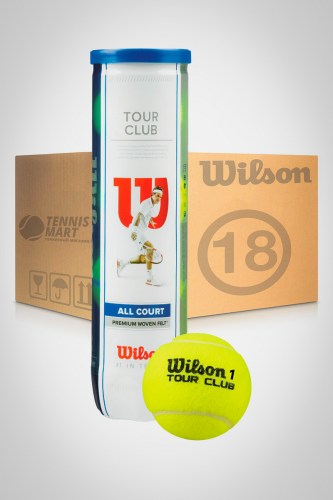Коробка мячей для большого тенниса Wilson Tour Club (18 банок)
