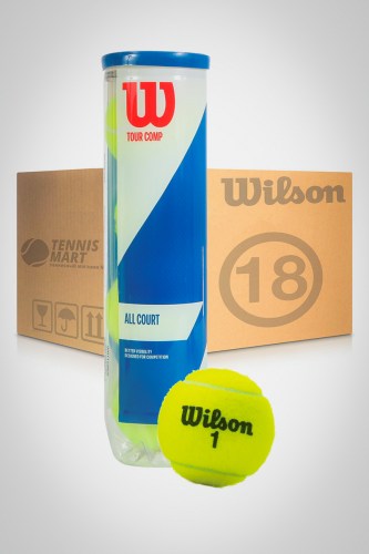 Коробка мячей для большого тенниса Wilson Tour Comp (18 банок)