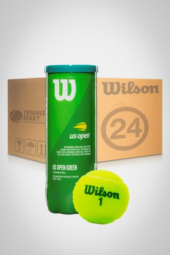 Коробка мячей для большого тенниса Wilson US Open Green Tournament Transition (24 банки) 