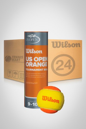 Коробка мячей для большого тенниса Wilson US Open Orange Tournament Transition (24 банки)