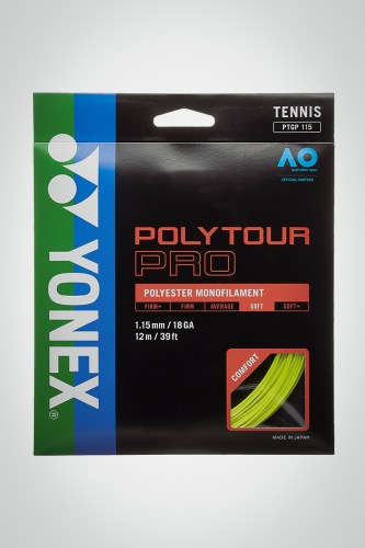 Струны для теннисной ракетки Yonex Poly Tour Pro 115 / 18 - 12 метров (желтые)