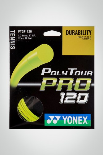 Струны для теннисной ракетки Yonex Poly Tour Pro 120 / 17 - 12 метров (желтые)