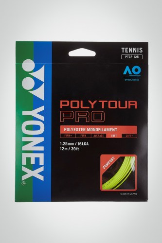 Струны для теннисной ракетки Yonex Poly Tour Pro 125 / 16l - 12 метров (желтые)