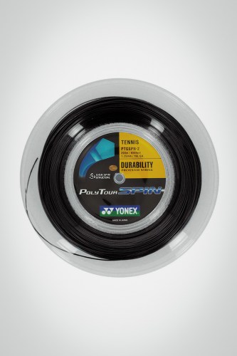 Струны для теннисной ракетки Yonex Poly Tour Spin 125 / 16l - 200 метров (черные)