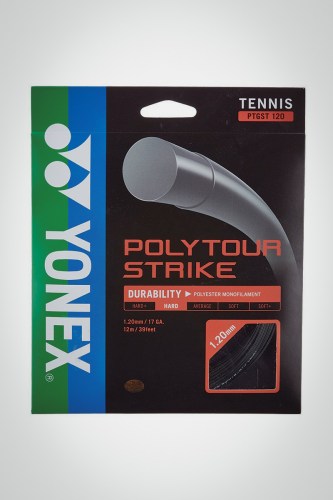 Струны для теннисной ракетки Yonex Poly Tour Strike 120 / 17 - 12 метров (черные)