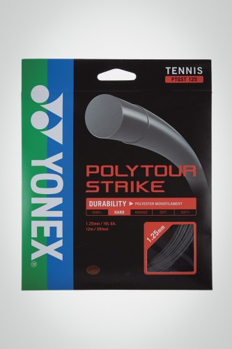 Струны для теннисной ракетки Yonex Poly Tour Strike 125 / 16l - 12 метров (серые)