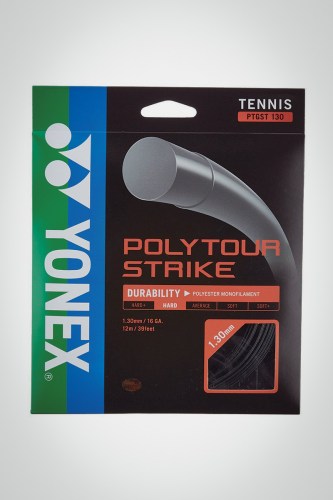 Струны для теннисной ракетки Yonex Poly Tour Strike 130 / 16 - 12 метров (черные)