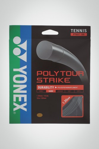 Струны для теннисной ракетки Yonex Poly Tour Strike 130 / 16 - 12 метров (серые)
