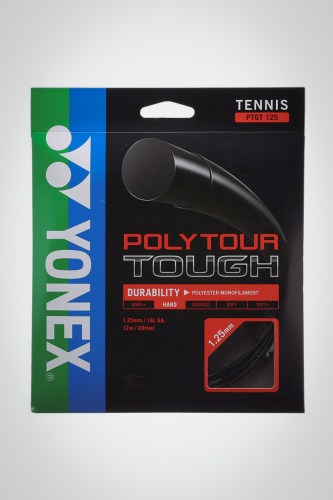 Струны для теннисной ракетки Yonex Poly Tour Tough 125 / 16l - 12 метров (черные)